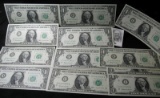 (12) Series 1963 $1.00 FRNs With all 12 Serial Numbers ending with 95. Crisp Uncirculated.