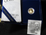 1998 W American Eagle Proof 1/10 oz. Five Dollar Gold Piece in original box of issue.