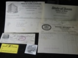 Bicycle License from 1950 era; 1923 Invoice Ladies Material & 1914 Invoice Witwer Brothers Co. Groce
