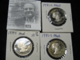 1979 S, 80 S, & 81 S Susan B. Anthony Dollars. All Proof issues made for collectors.