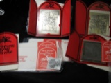 (7) 1972 The Saturday Evening Post Sterling Silver Christmas cards, all with rectangular plates of S