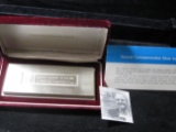 Franklin Mint Special CommemorativeSterling Silver Ingot with literature, weighs 10,000 grains Store