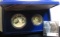 1886-1986 S U.S. Two Piece Set. Half-dollar & Silver Dollar, encased in original felt-lined box of i