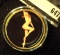 Marilyn Monroe Nude medal with black background. Gold-plated. Encapsulated.