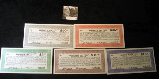 Five-Piece Depression Scrip "Tax Anticipation Note of 1936 United States of America - State of New J