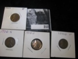 1924D Cleaned, 26S VF, 32S EF and 33D VF Lincoln Cents.