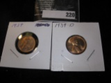 1939P & 1939D Lincoln Cents BU.