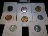 1940S, 41S, 42p,  42D, 42S, Red & Brown Unc, 43P,D,S, Unc. Lincoln Cents.
