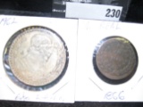 1866 1/4 th Reals and 1962 Silver One Peso From Mexico.