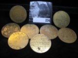 (8) Brass Whore House Tokens.