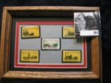Framed Set of (5) .22c Lacomotive Stamps.