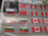 Set of 4 Sheets United Nations Flags .20c Stamps Mint.