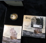 Great Britain 1620-2020 400th Aniversary of the Voyage of the Mayflower, 2 Pounds Bi Medal Proof.