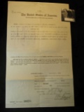1910 Duluth, Minnesota Certifcate for 40 Acres of Land, signed by the President William H. Taft, by
