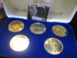 (5) Bronze President Medals, Eisenhower, George Bush, Ronald Reagan, Richard Nixon & Gerald Ford. In