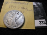 1917 S Obs. Half Dollar. Good.