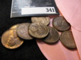 (9) 1935P,D, 1936P,1937P,D, 1939D,S, 1940S,  & 1942 Red and Brown Uncirculated Lincoln Cents.