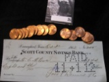 Oct. 31, 1912 Cancelled Check from Scott County Savings Bank, Davenport, Iowa; & (25) AU-BU 1982-84
