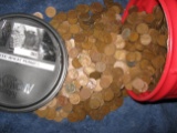 (2000) Mixed Wheat Cents in a Plastic Coffee Can.
