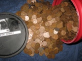(2000) Mixed Wheat Cents in a Plastic Coffee Can.