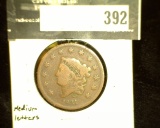 1831 US Large Cent. Medium Letters. VG-F.