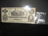 Facsimile $10.00 Confederate States Advertising Note “Swanson's “117 Main St. Galesburg, Illinois.