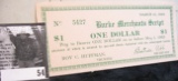 March 10, 1933 Depression Scrip No. 5427 Burke Merchants Script One Dollar, CU.