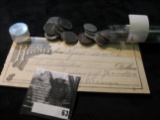 1910 Paper Receipt for $30 & a group of forty-six old World War II Steel Cents.