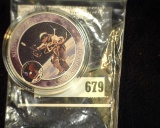 Astronaut Apollo 11 Floating in Space Tribute Coin in capsule.