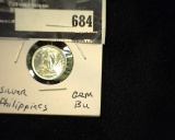 1944 D Philippines Silver 10c. BU. Carded.