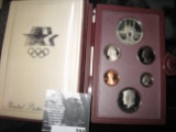 1984 S U.S. Prestige Proof Set in original leather case as issued.