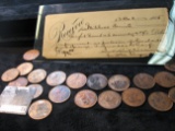 Oct. 23, 1905 Receipt for $870.05 & (20) High Grade Great Britain Large Pennies.