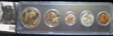1945 Uncirculated Year Set of Coins. Five-pieces.