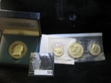 1976 Bicentennial Medal Commemorating the Declaration of Independence Silver Proof & 1976 S Three Pi