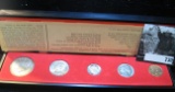 First Federal Savings The Presidential Silver Coin Set, encased, all 1964 P, lightly toned BU.