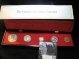 First Federal Savings The Presidential Silver Coin Set, encased, all 1964 P, lightly toned BU.