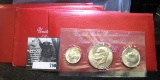 (4) 1976 S Silver Three-piece Mint Sets in original red envelopes.
