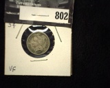 1881 U.S. Three Cent Nickel, VF.