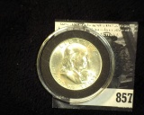 1949 D Brilliant Uncirculated Franklin Half Dollar.