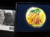 2000 Colorized American Eagle U.S. One Ounce .999 Fine Silver Dollar in box.