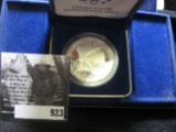 1987 S U.S. Constitution Commemorative Silver Proof Dollar with COA and original box.
