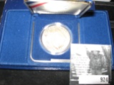1987 P U.S. Constitution Commemorative Silver BU Dollar with COA and original box.