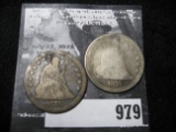 1877 & 1877S G-AG  Liberty Seated Quarters.
