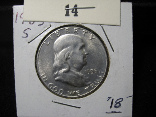 1953S Franklin Half Dollar BU.