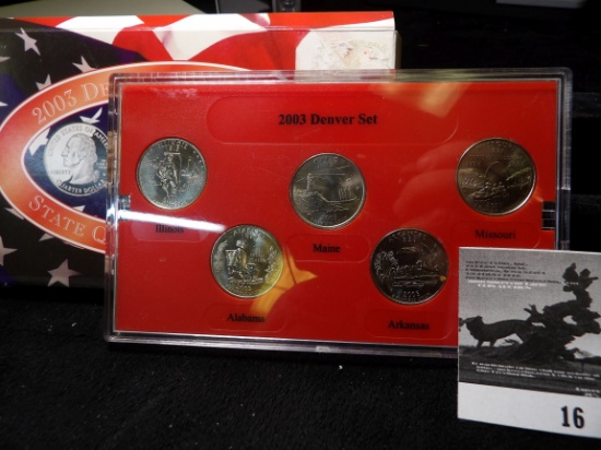 2003 Denver Mint Edition of State Quarters in a special box.