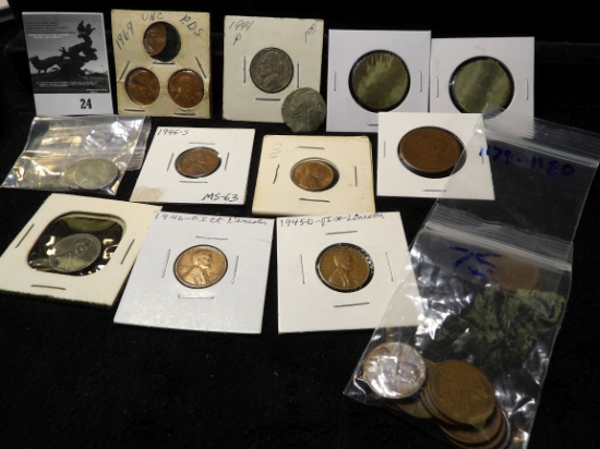 Mixed group of Coins including several U.S. Large Cents (culls).