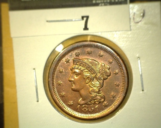 1851 U.S. Large Cent, Super High Grade.