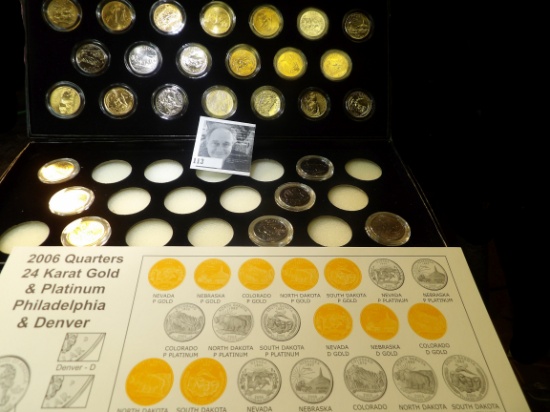 2002 P & D Set of Precious Metal Quarters Collection (Gold/Platinum) as issued by the Collectors All