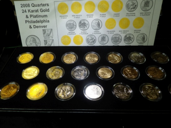 2008 P & D Precious Metal Quarters Collection (Gold/Platinum) as issued by the Collectors Alliance,
