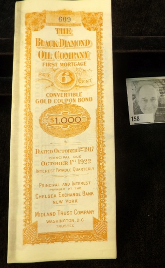 United States of America District of Columbia The Black Diamond Oil Company No. 609 $1,000 First Mor